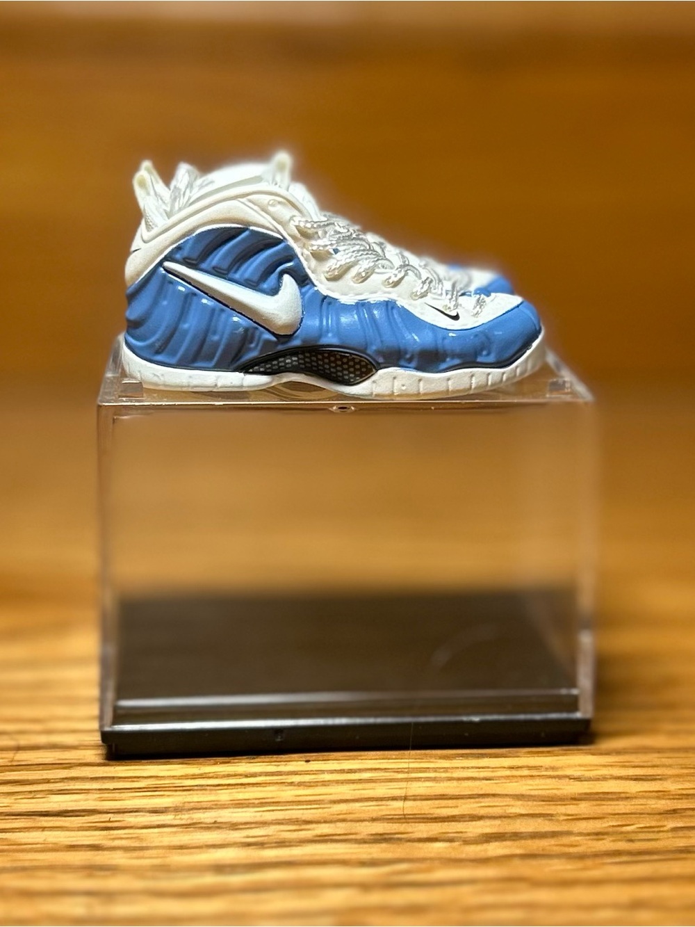 Nike Blue and White Foamposite Miniature Sneaker Display